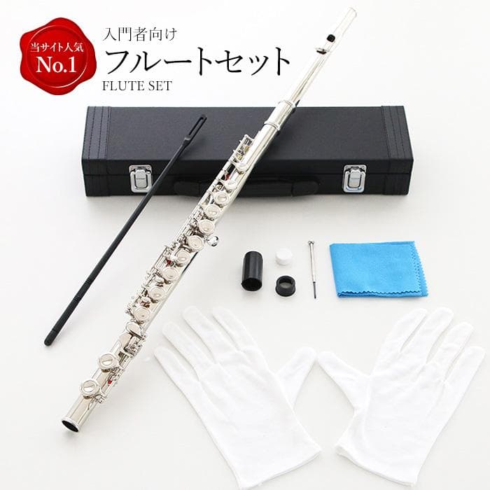 新品 未使用 送料無料 フルート 白銅製 初心者向け 学生 練習用 入門セット