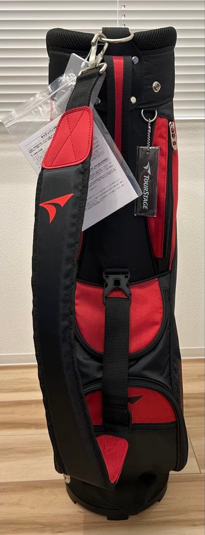 （新品未使用）TOURSTAGE ツアーステージ キャディバッグ 黒赤