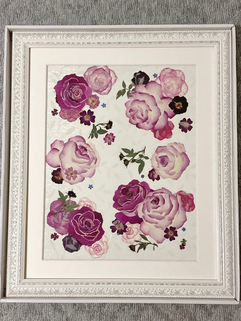 押し花アート額【タテ54cm×ヨコ45cm】 薔薇