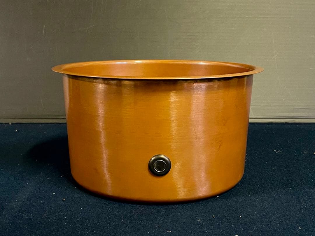 【未使用 美品】「母」 立礼 御園棚 丸型 炉落とし 炉壇 コード穴 (D)