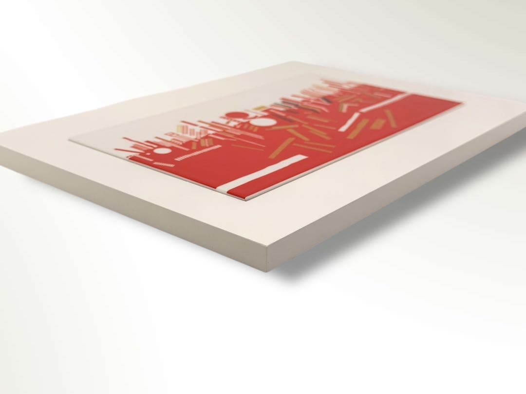 #猪熊弦一郎 陶額 陶板画 「驚く可き風景A」額装作品　P-D