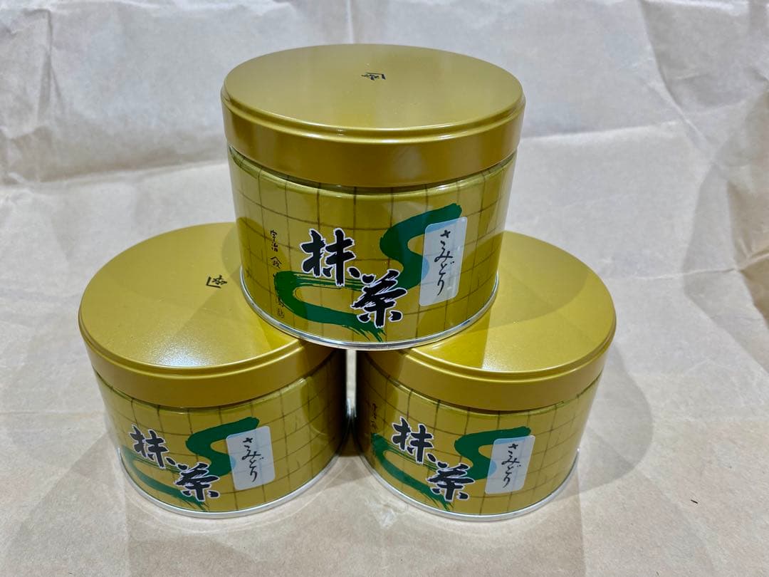 京都宇治抹茶　山政小山園　さみどり150g ×3缶セット MATCHA