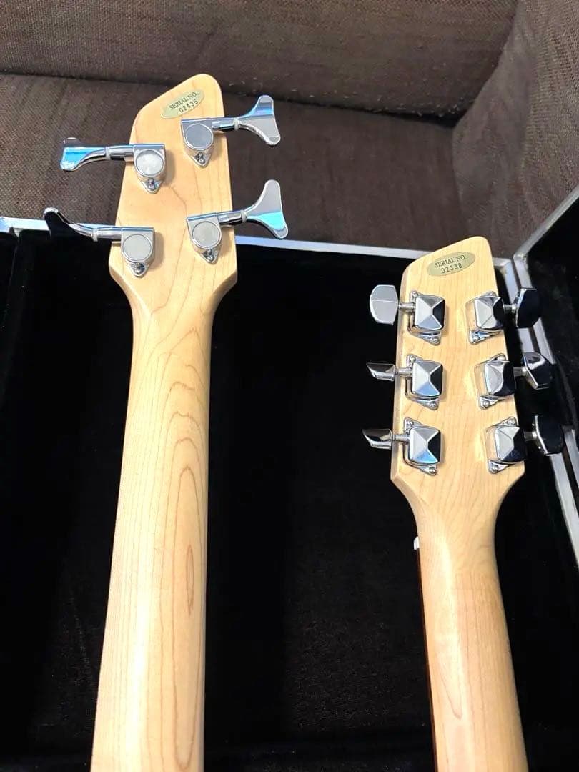 ダブルネックエレキギター&ベース サンバースト