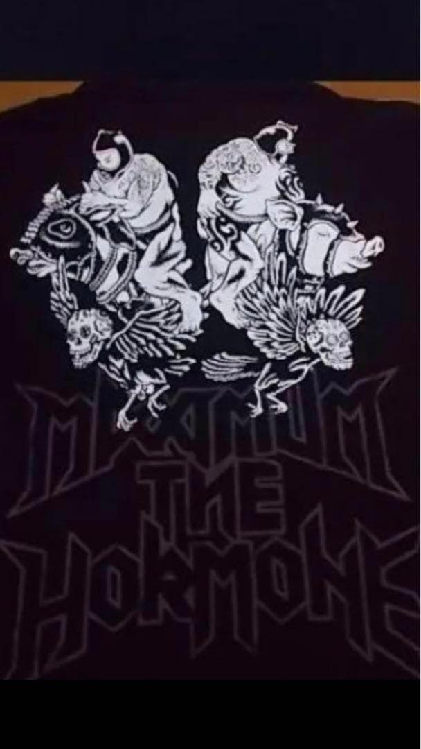 マキシマムザホルモン XXL ホルモン 未使用 ポロシャツ 豚 牛 ガイコツ