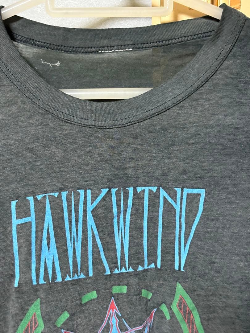ヴィンテージ　HAWKWIND 1985UK TOUR Tシャツ　スミ黒￼
