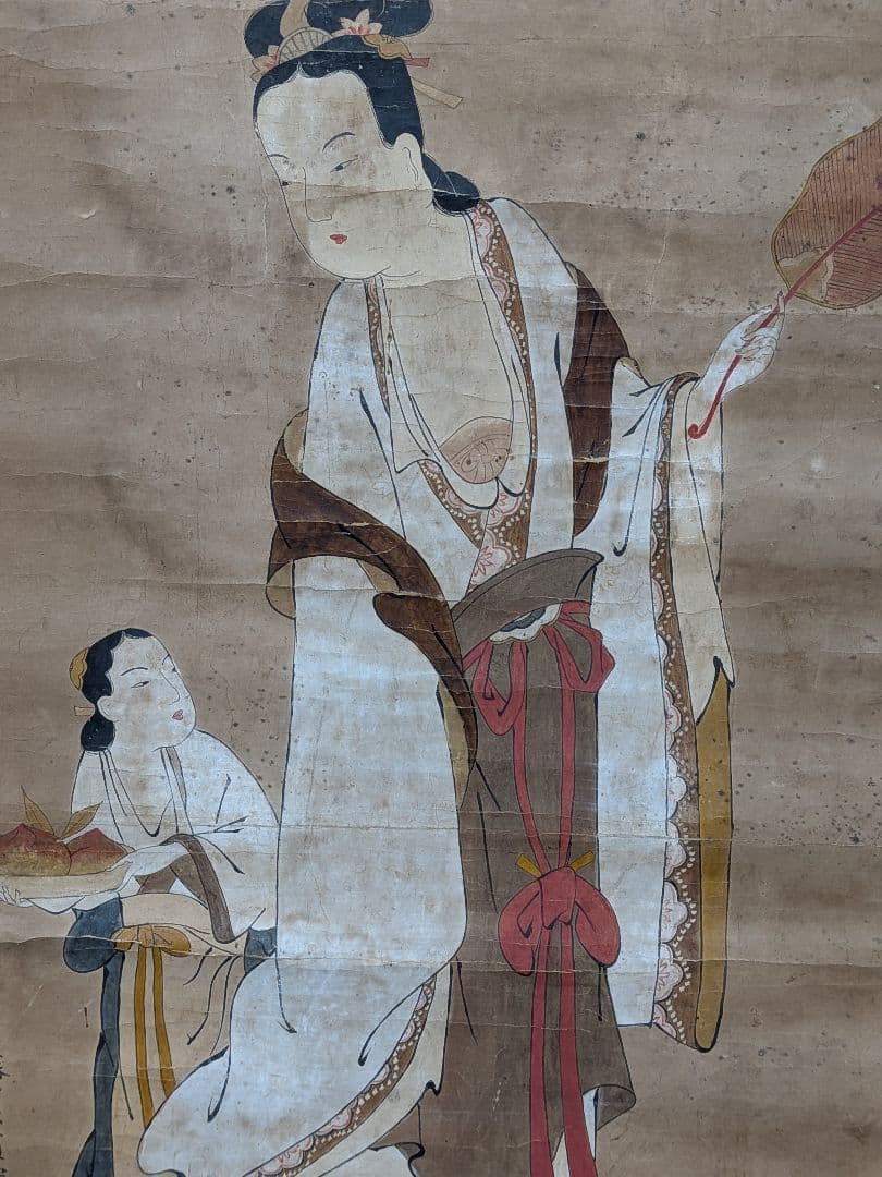 江戸時代前〜中期頃２５０〜３８０年前時代墨書木箱付手描直筆作者不詳時代掛軸当時物