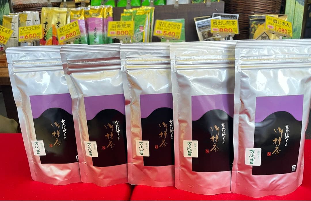 上林抹茶の万代昔100g*5袋+100g*5缶