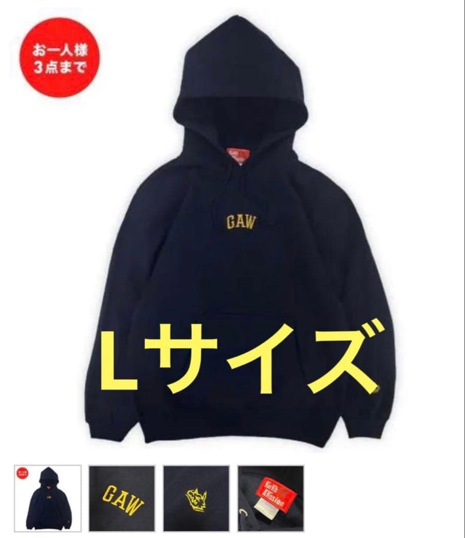 MAN WITH A MISSION GAW刺繍パーカー（ネイビー）L