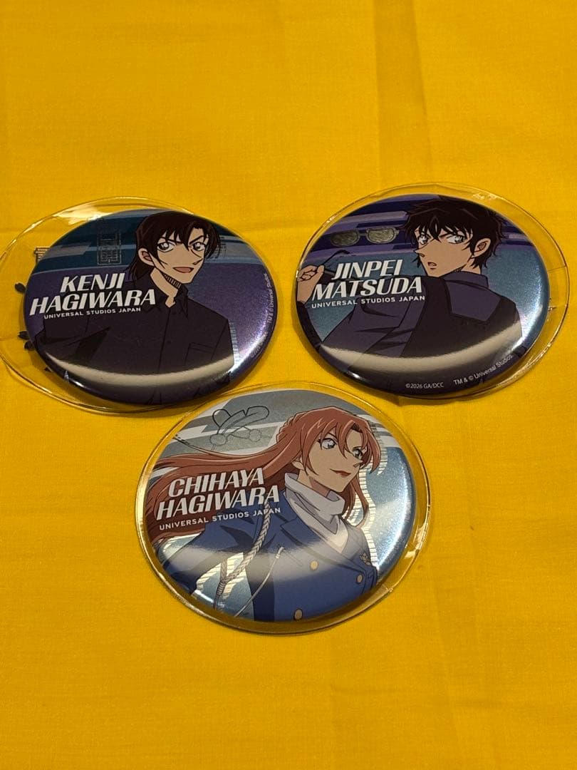 コナン　USJ 缶バッジ　松田陣平　萩原研二　萩原千早　3点セット