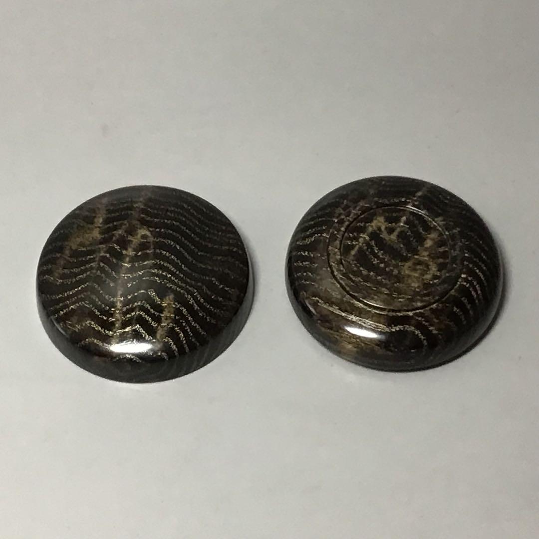 タモ斑杢黒漆染め木目沈金ミニ食蘢　香合