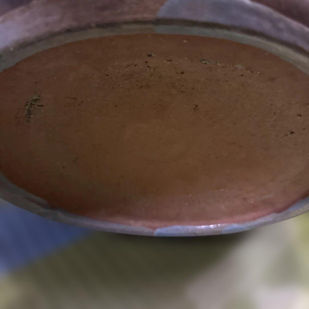 獅子と花の陶器鉢 30x30