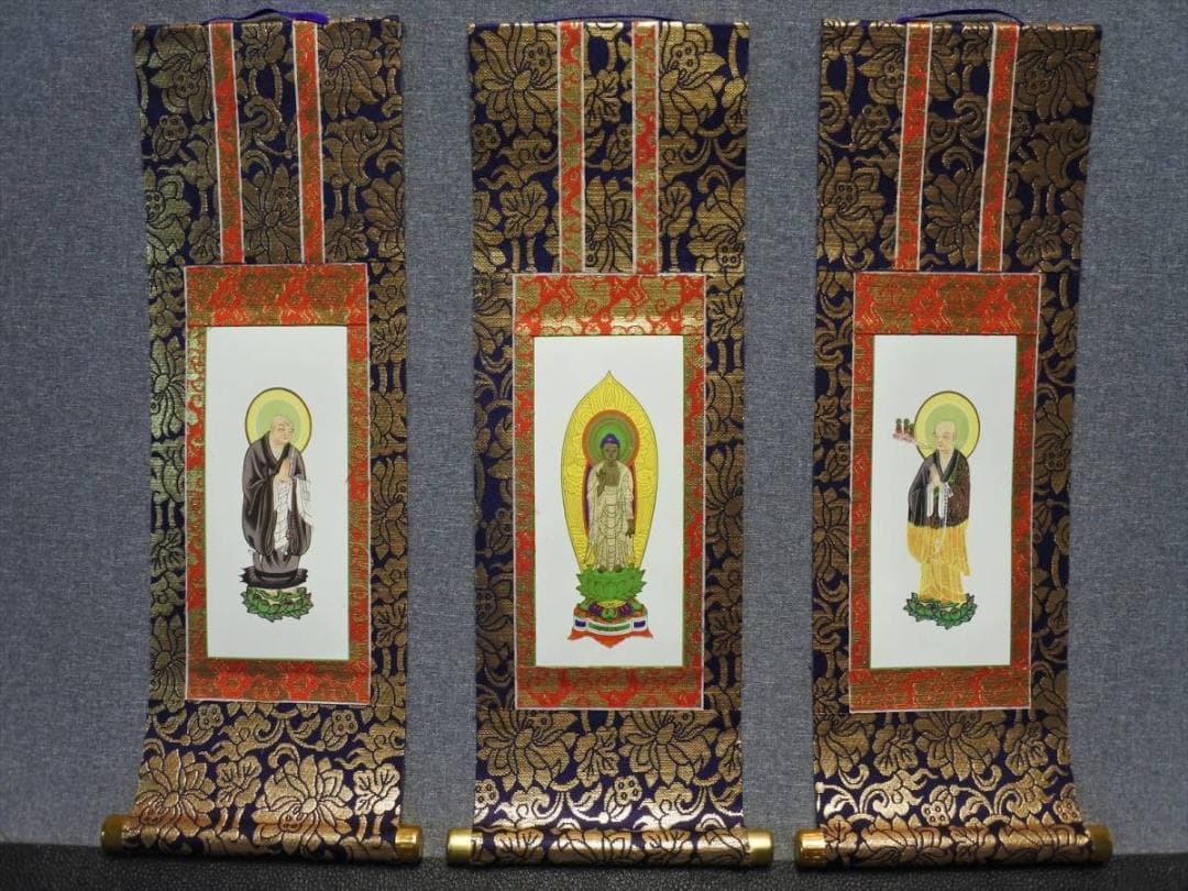 限定値下　未使用長期保管品　掛軸セット　浄土宗　舟立弥陀　善導・法然　629