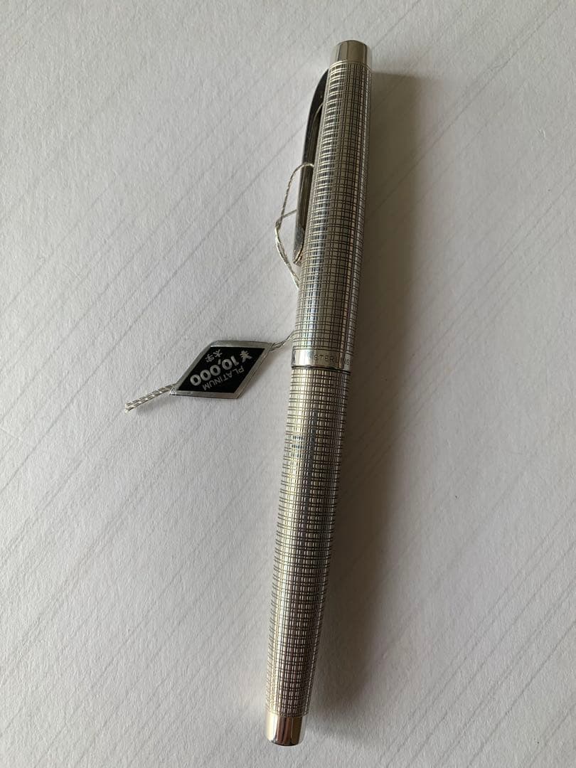 PLATINUMプラチナ スターリングシルバー 万年筆 18KWG ペン先 太字