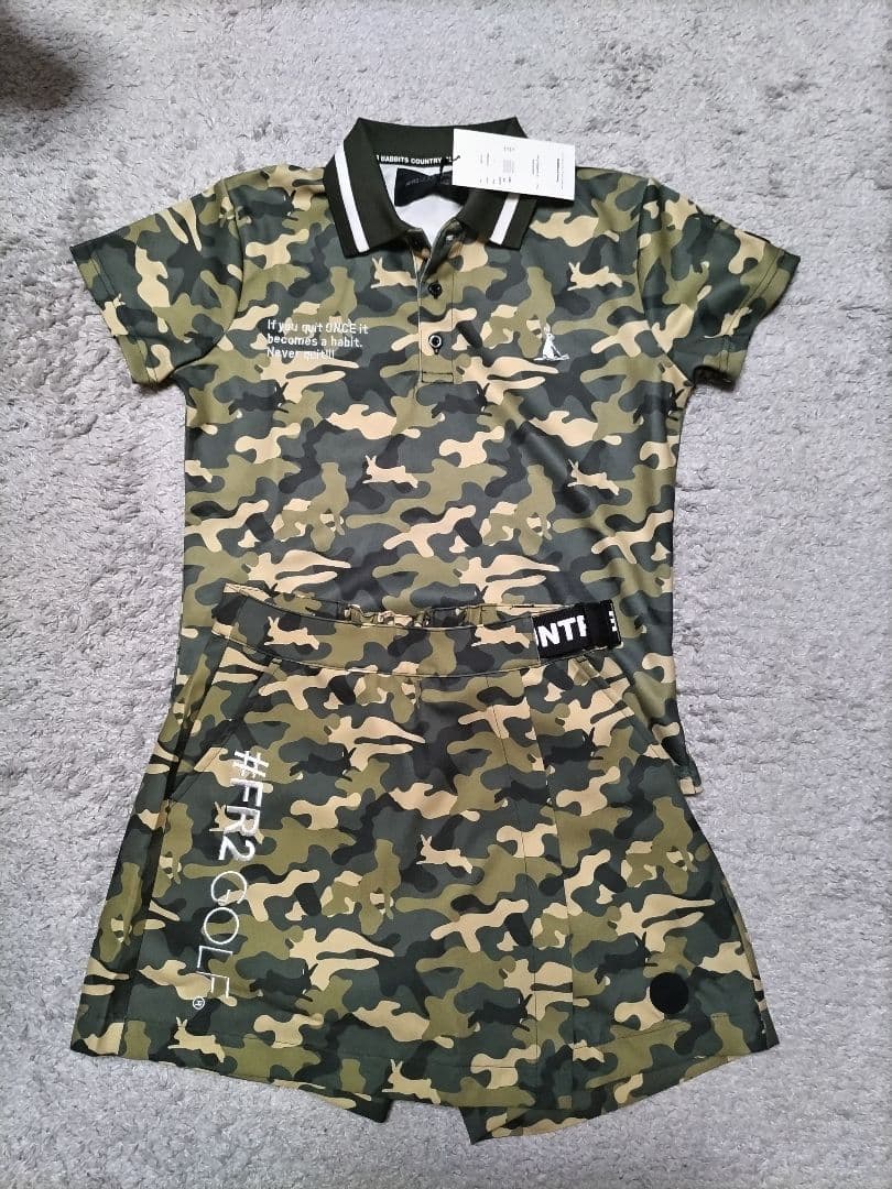 新品　FR2 ゴルフ セットアップ　ポロシャツ＆パンツ スカート　カモフラ柄