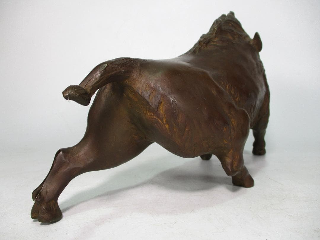 ブロンズ像 鋳銅 猪像 雅車 作 無病息災 子孫繁栄 縁起物 置物 いのしし