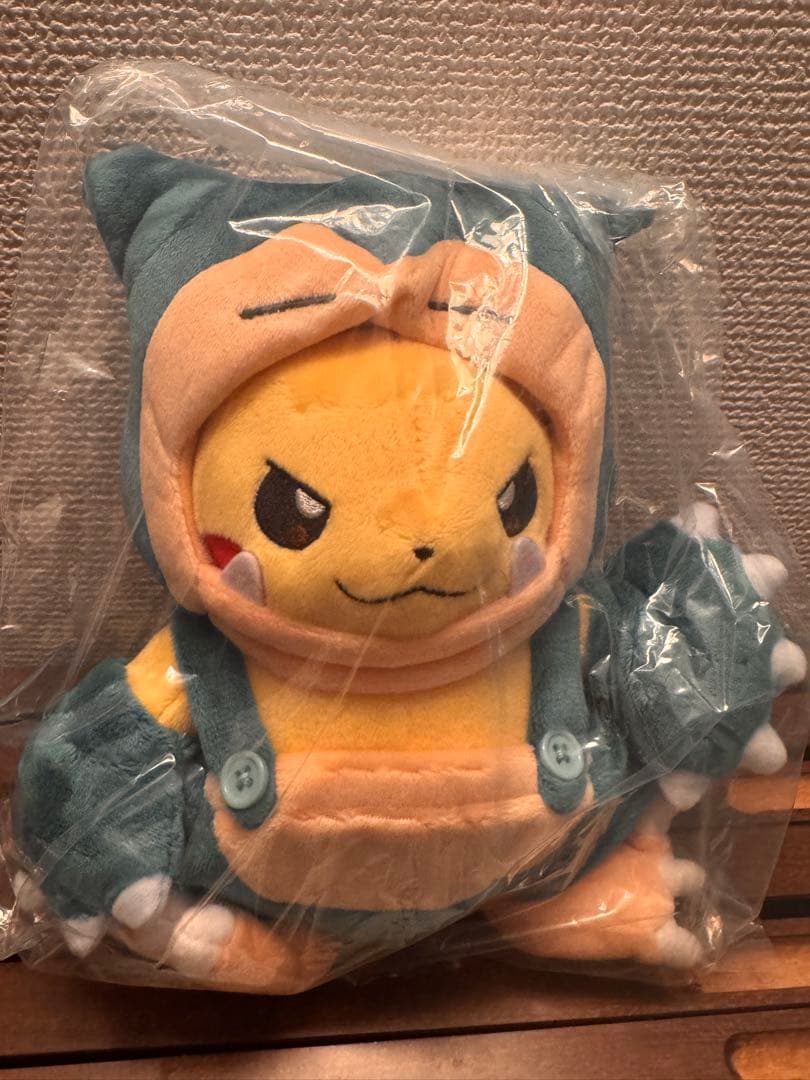 袋タグ付き カビゴンマニアなピカチュウ ぬいぐるみ レア