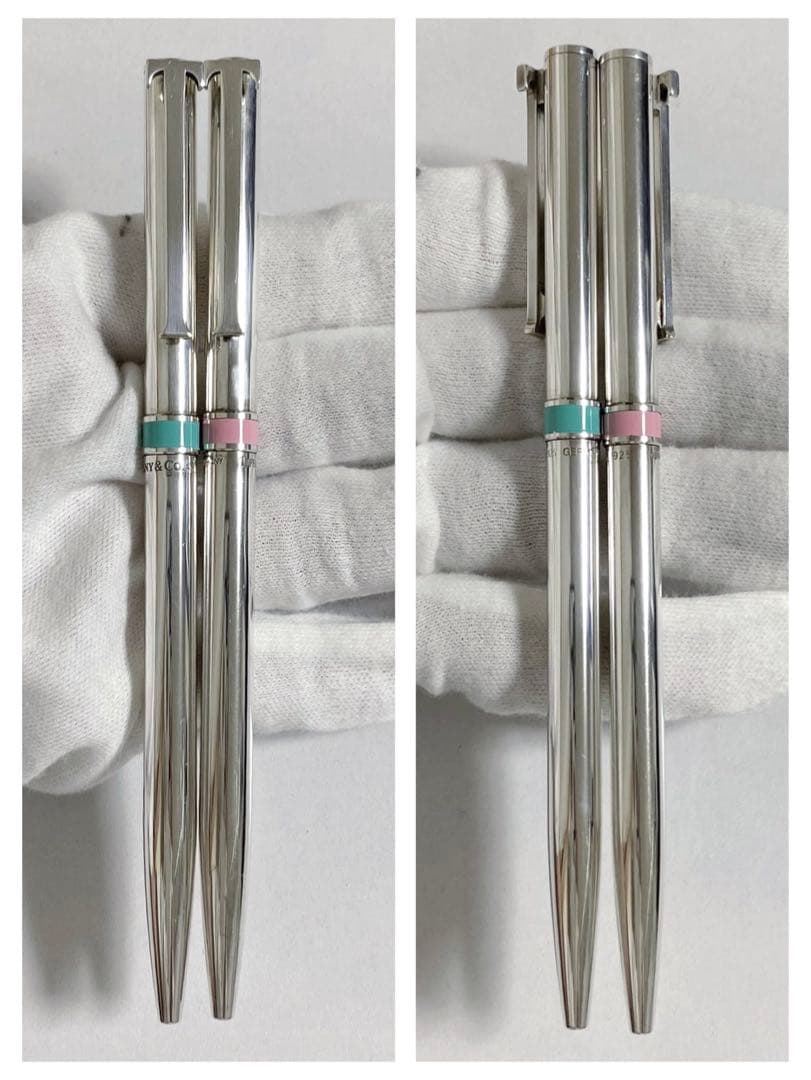 ティファニー Tクリップ ボールペン ブルー ピンク 2本 silver925