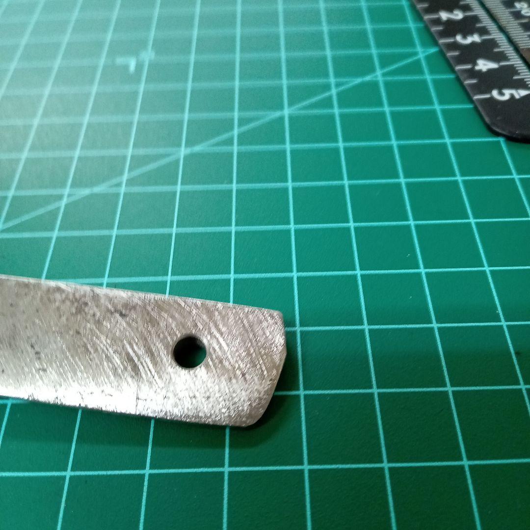 【ナイフ加工用玉鋼/合法サイズ】無銘脇差・短刀/錆身日本刀切先部分残欠