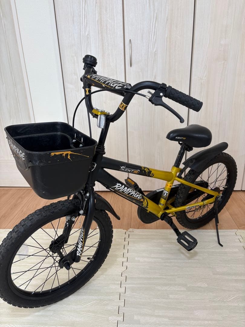 【引き取り限定】RAMPAGE キッズ自転車 18インチ ブラック/ゴールド