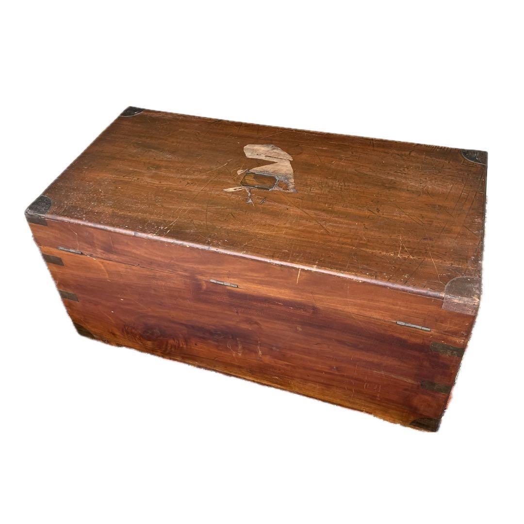 英国 アンティーク 木製 大型 トランク チェスト イギリス 100cm パイン