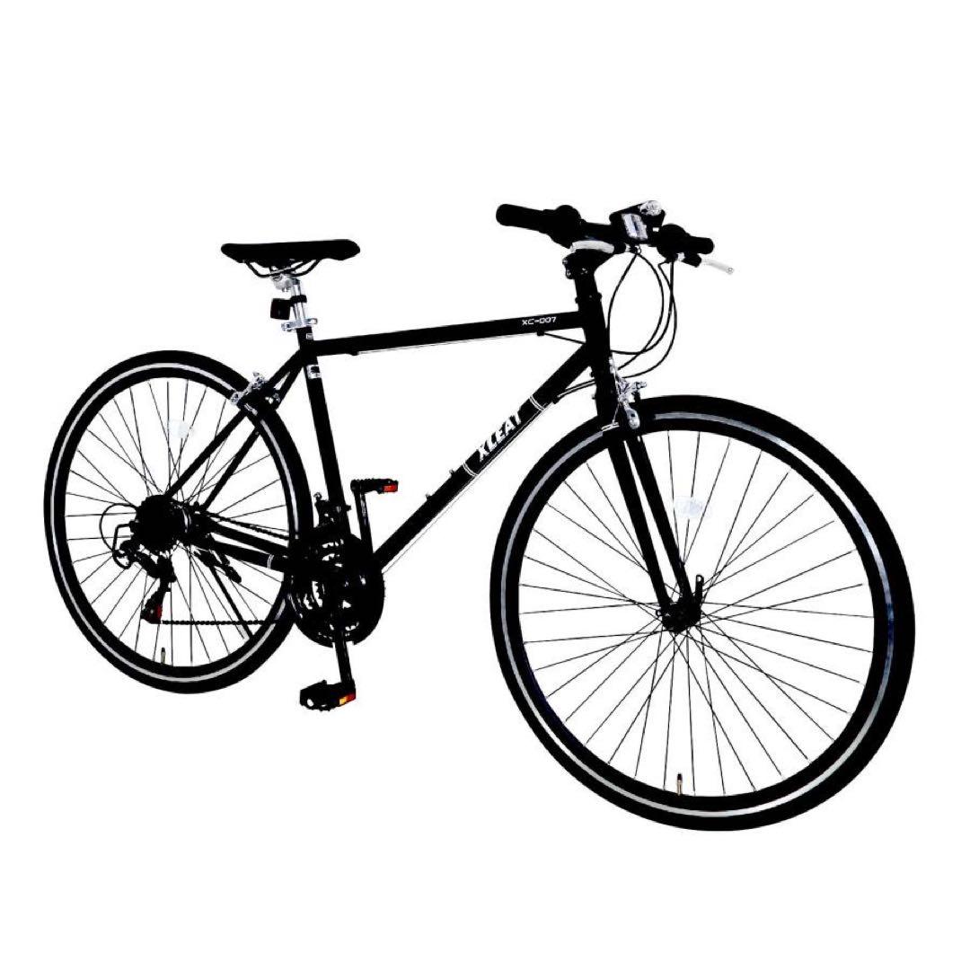 クロスバイク SHIMANO 21段変速 自転車700C 700×28cブラック