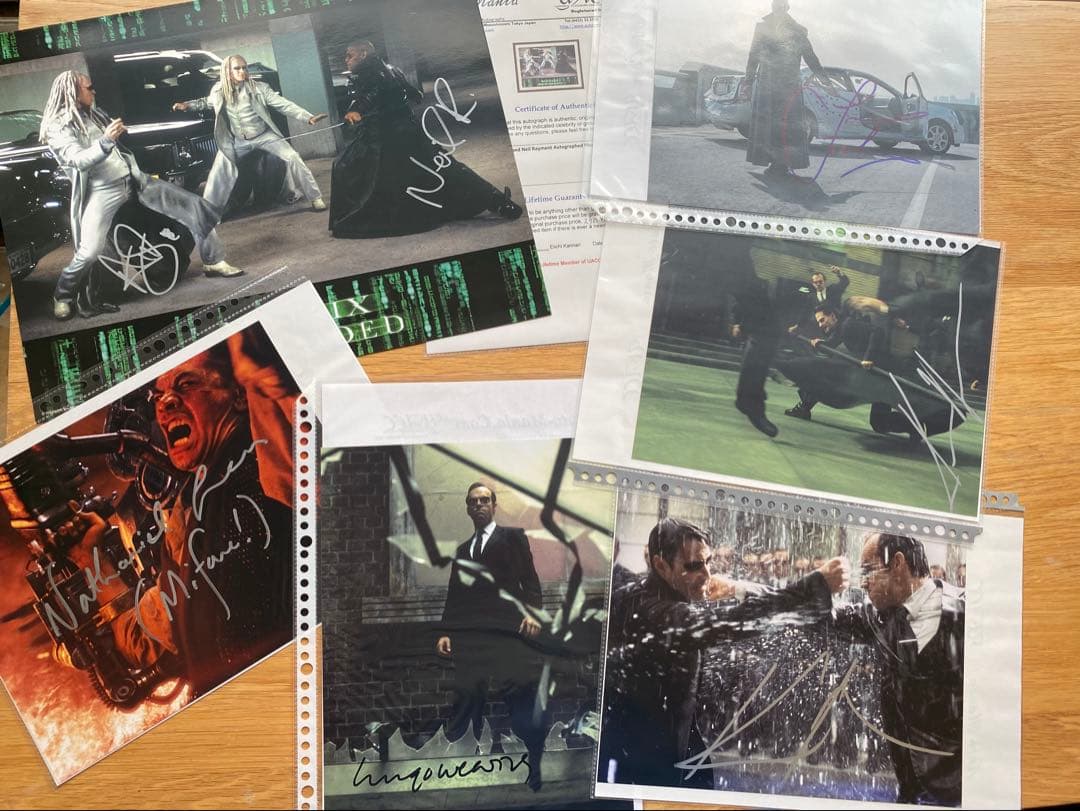 映画　マトリックス サイン入り写真等6点セット　キアヌ　ネオ　モーフィアス