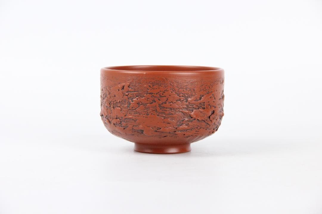 森下宗則 森水造 彫茶碗 本物保証 常滑焼 共箱 共布 茶道具 ED11-5