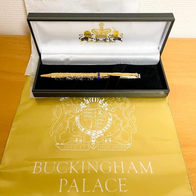 英国 バッキンガム宮殿 ゴールドプレート ボールペン 箱入り ショッパー付き