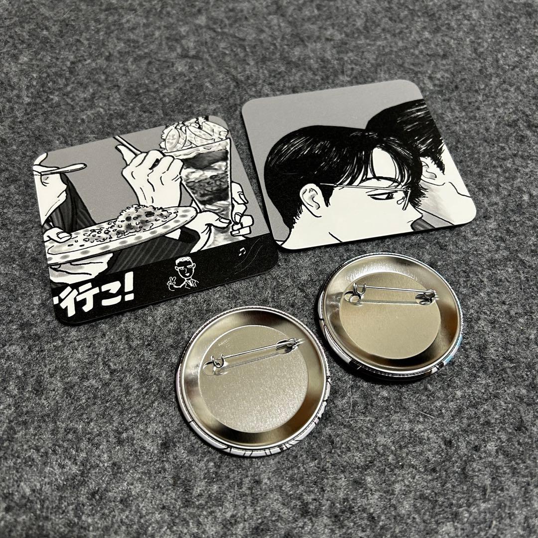 カラオケ行こ!コラボカフェ　岡聡実＆成田狂児 缶バッジ　コースター