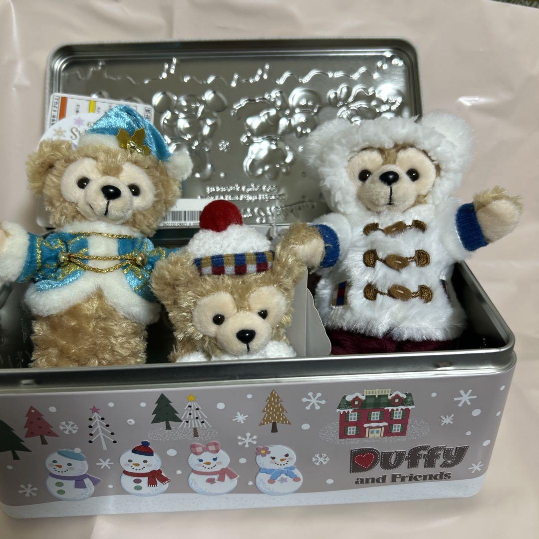 【極希少・当時物Today付】ダッフィー ぬいぐるみバッジ 3体＋缶＋Today