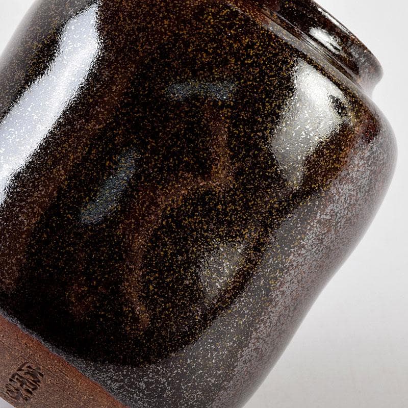 茶道具　清閑寺窯　杉田祥平造　瀧浪茶入　仕覆付　共箱　瀧浪茶入　V　9042