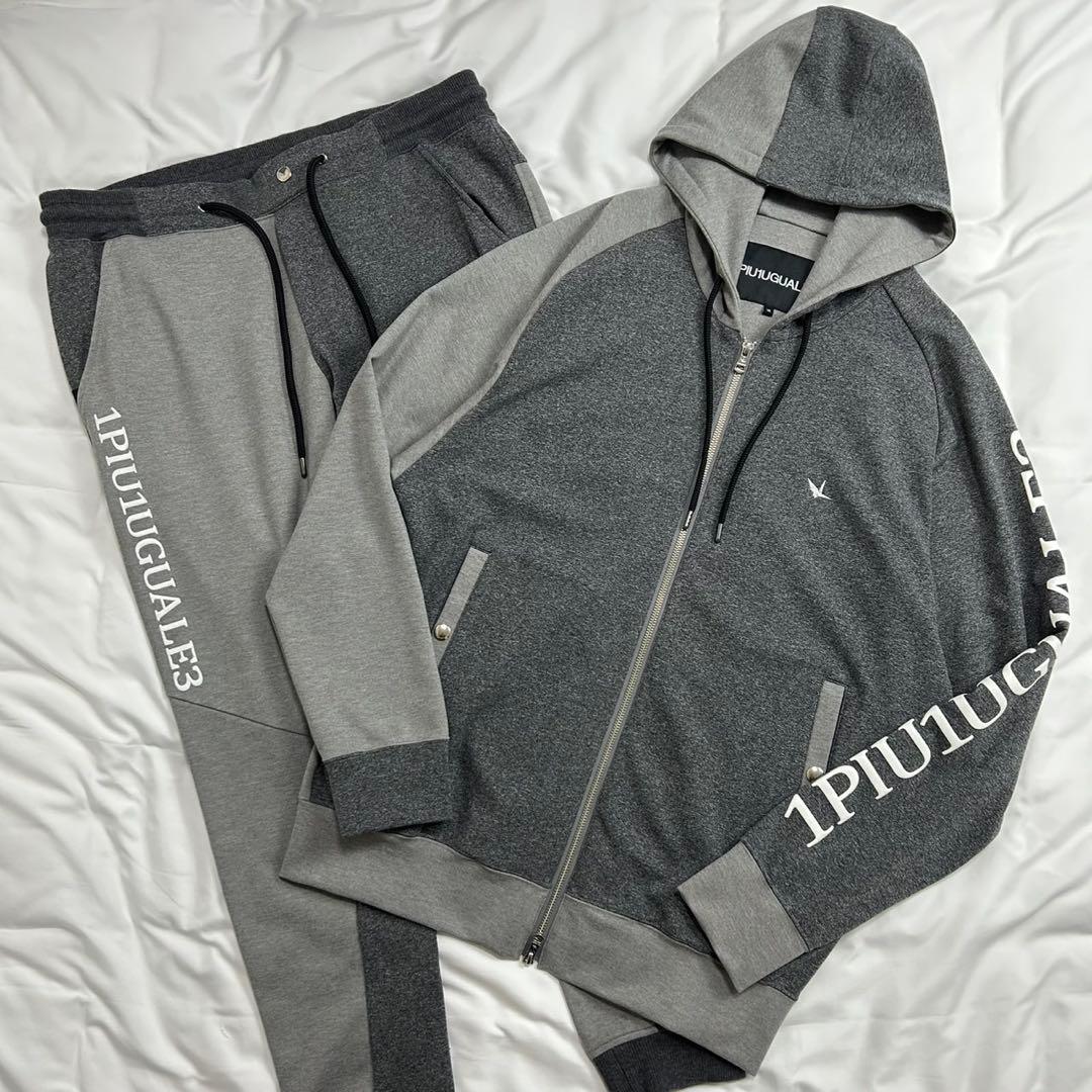 1piu1uguale3 セットアップ　ジャージ　切替　刺繍　ロゴワッペン　Ⅳ