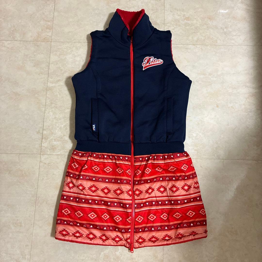 新品未使用　Fila リバーシブルゴルフウェア　赤 キルティング ワンピース