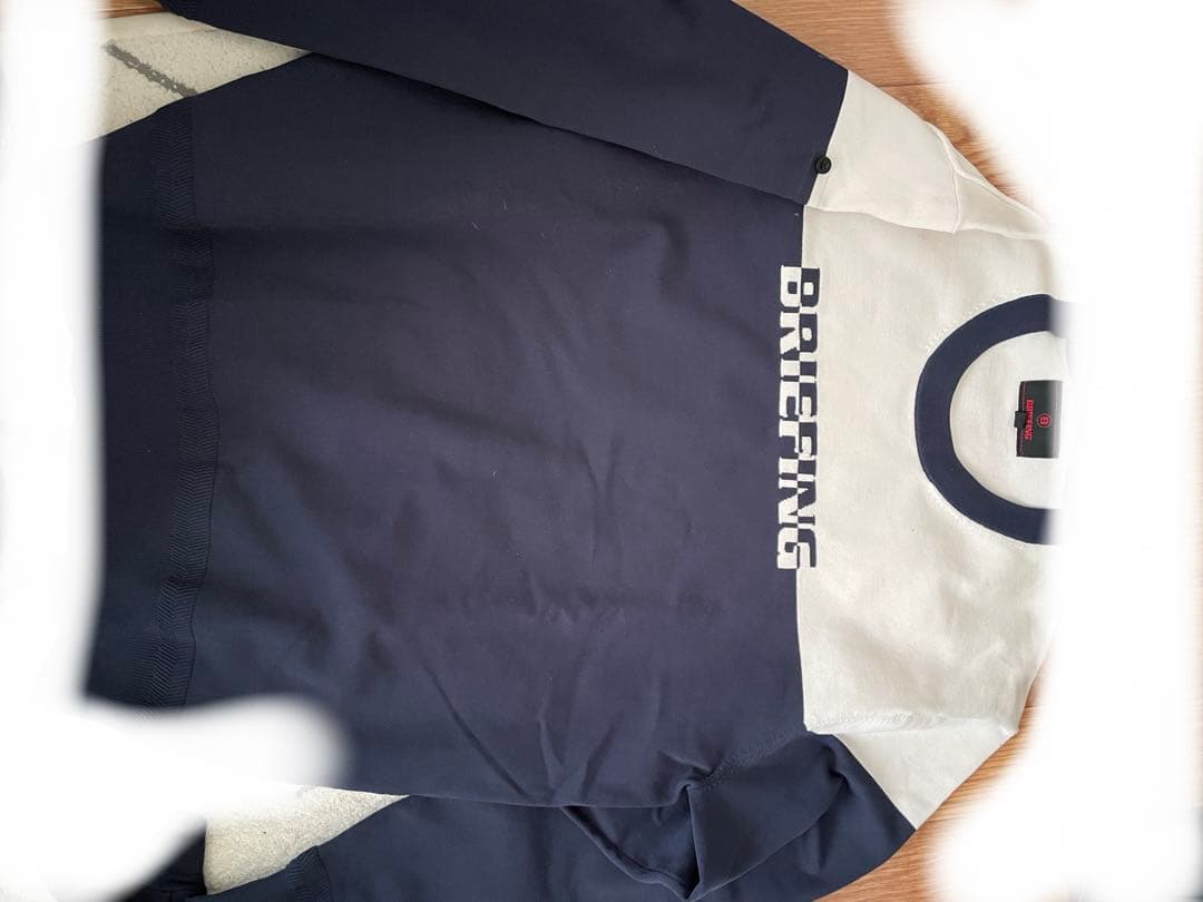 BRIEFING ロゴ入りセーター ネイビー/ホワイト