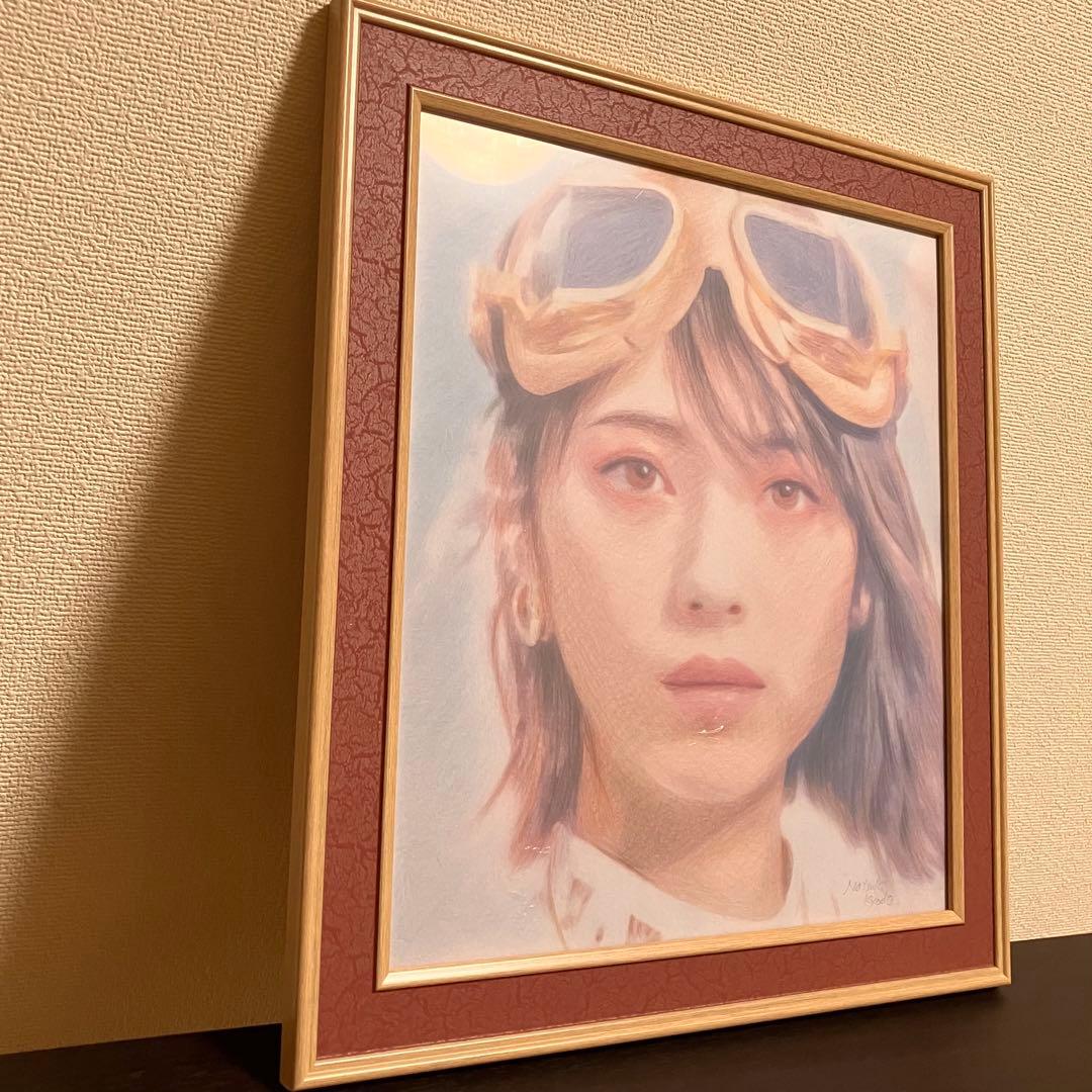 資生堂　マジョリカマジョルカ　額装品　額縁寸法32cm×29cm×1.5㎝色鉛筆