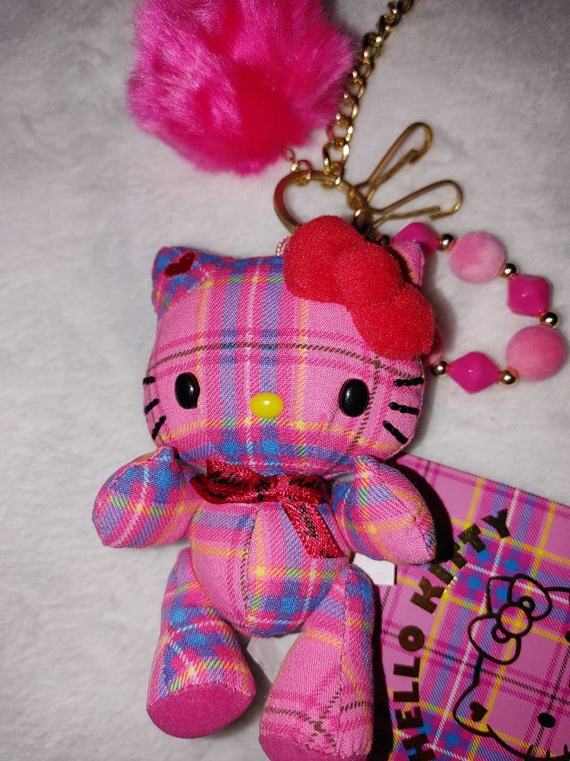 激レア！タータンチェックキティマスコット　サンリオ2009年当時物　35周年