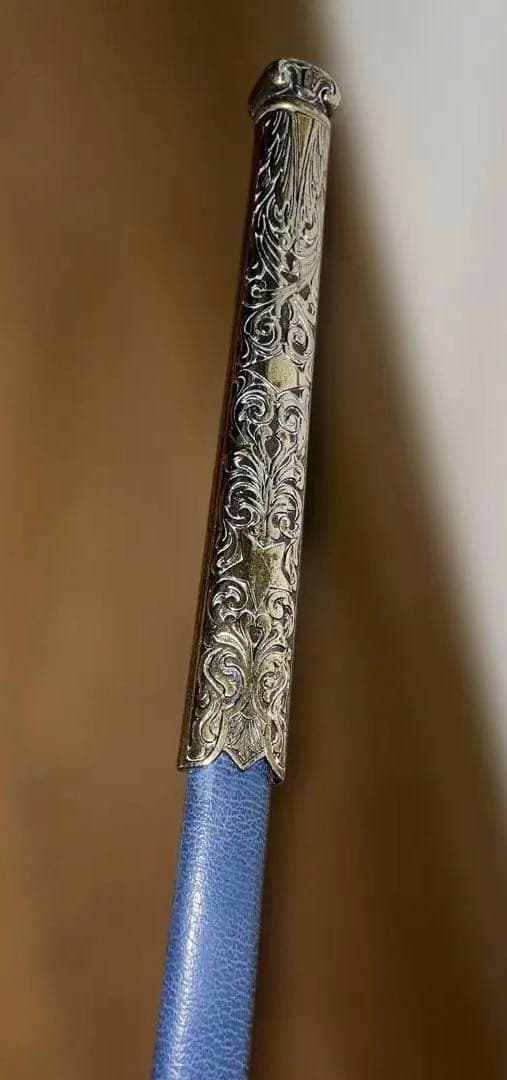 【儀礼用ロングソード】青のメイソン装飾剣／フリーメイソン象徴入り／撮影・装飾用