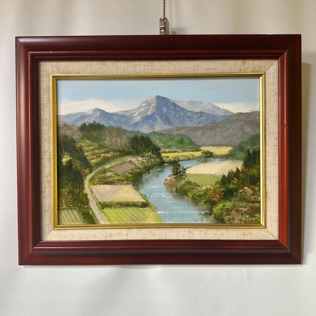 作家作品　岩崎千明　真作保証　風景画　北アルプス　肉筆　油彩　絵画　美術品