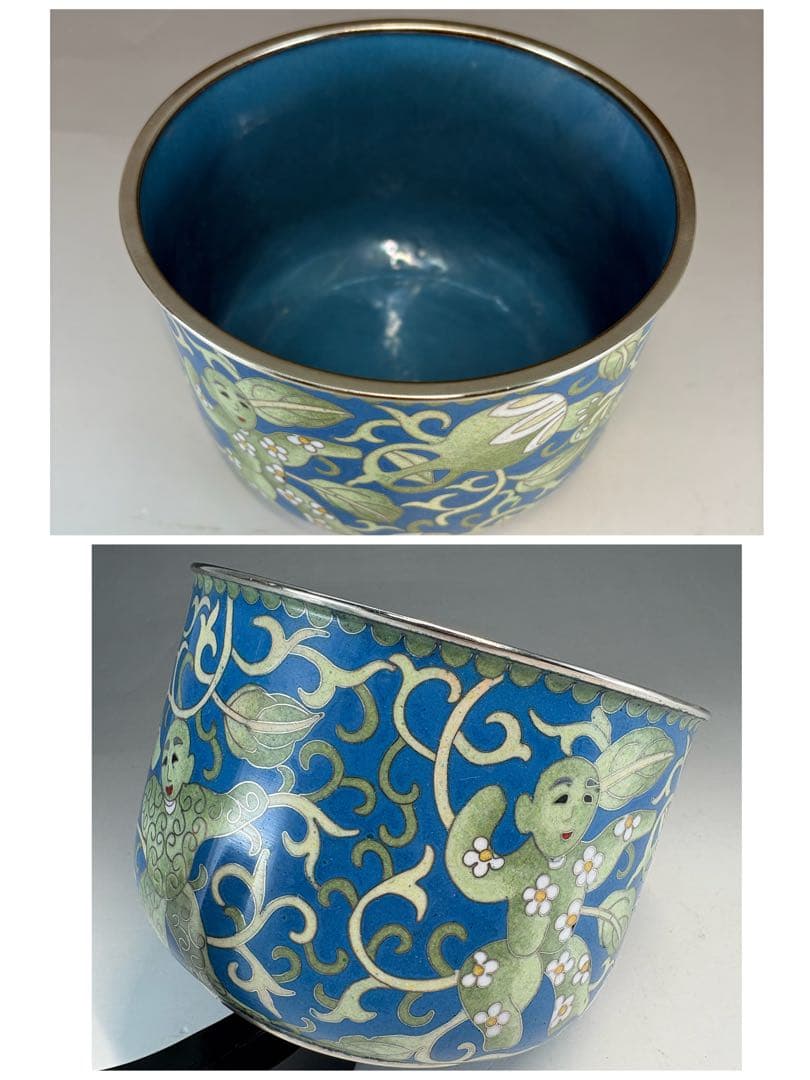 【中古品】黄井仁造　唐物七宝皆具（真塗替蓋付）共箱USED〈税込•送料込〉