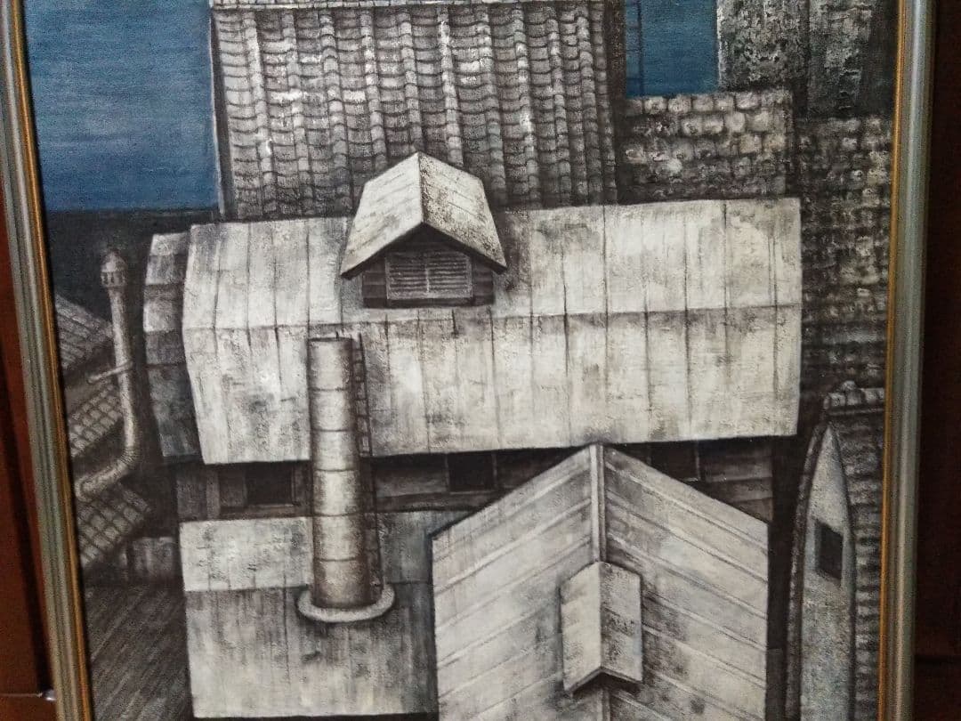 日本画(38)　海辺の廃屋