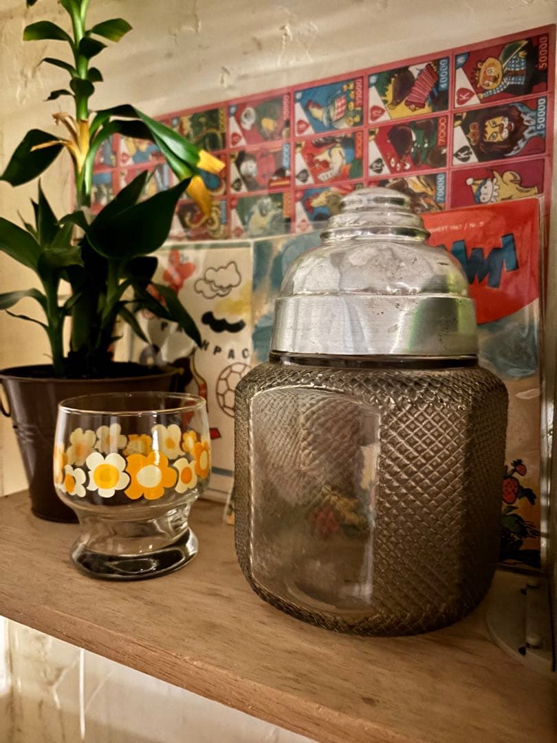 ストレージジャー ヴィンテージ　1285年　ナカノガラス缶　昭和レトロ　当時物