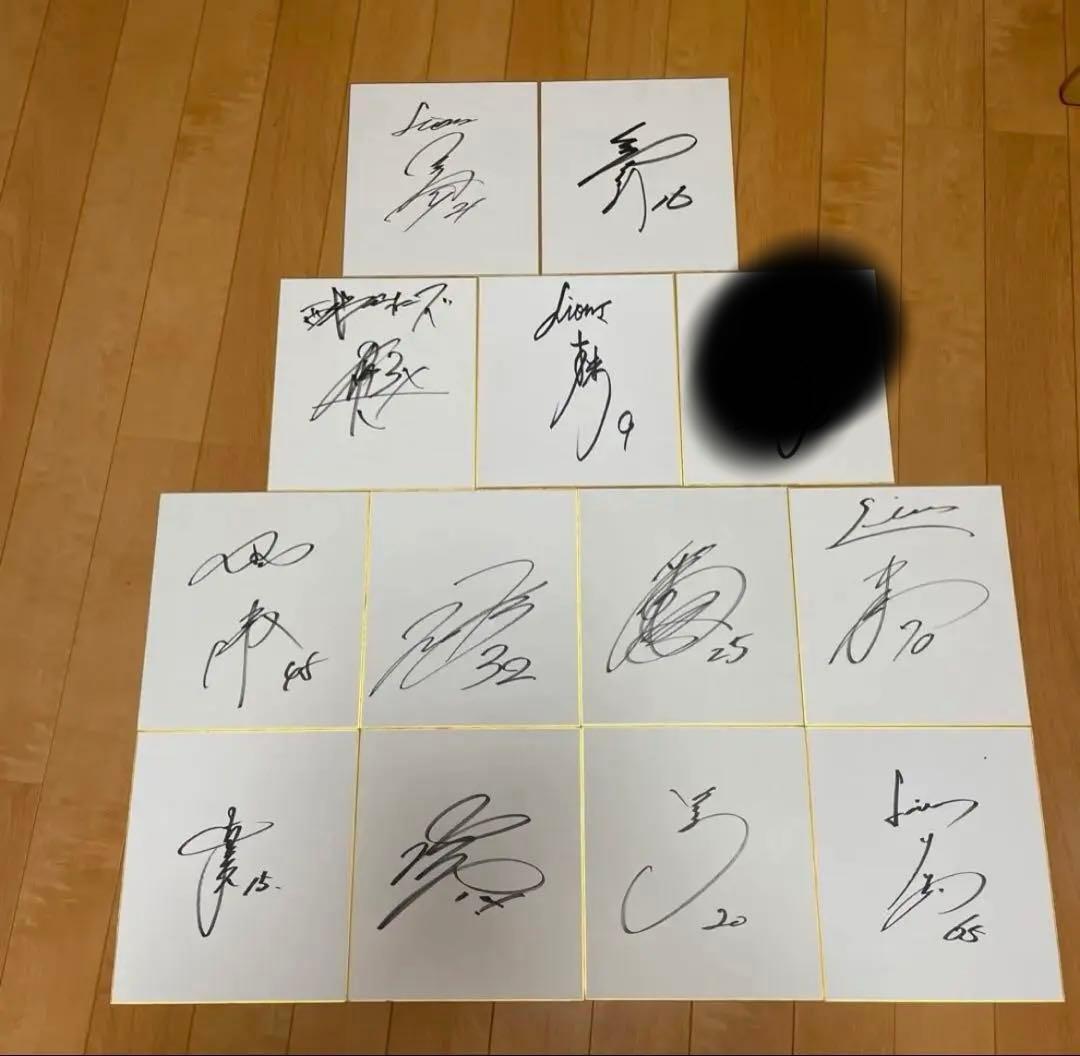 西武ライオンズ サイン色紙13枚セット