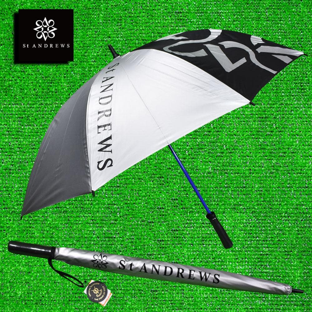 St ANDREWS/セントアンドリュース ゴルフ傘【シルバー/ブラック】新品！