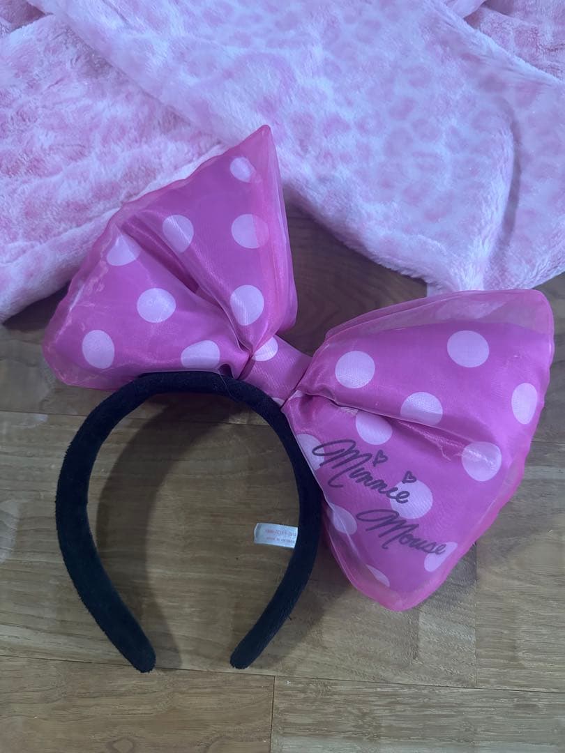 【レア】ミニー ファンキャップ マフラー ヒョウ柄 ディズニー ピンク