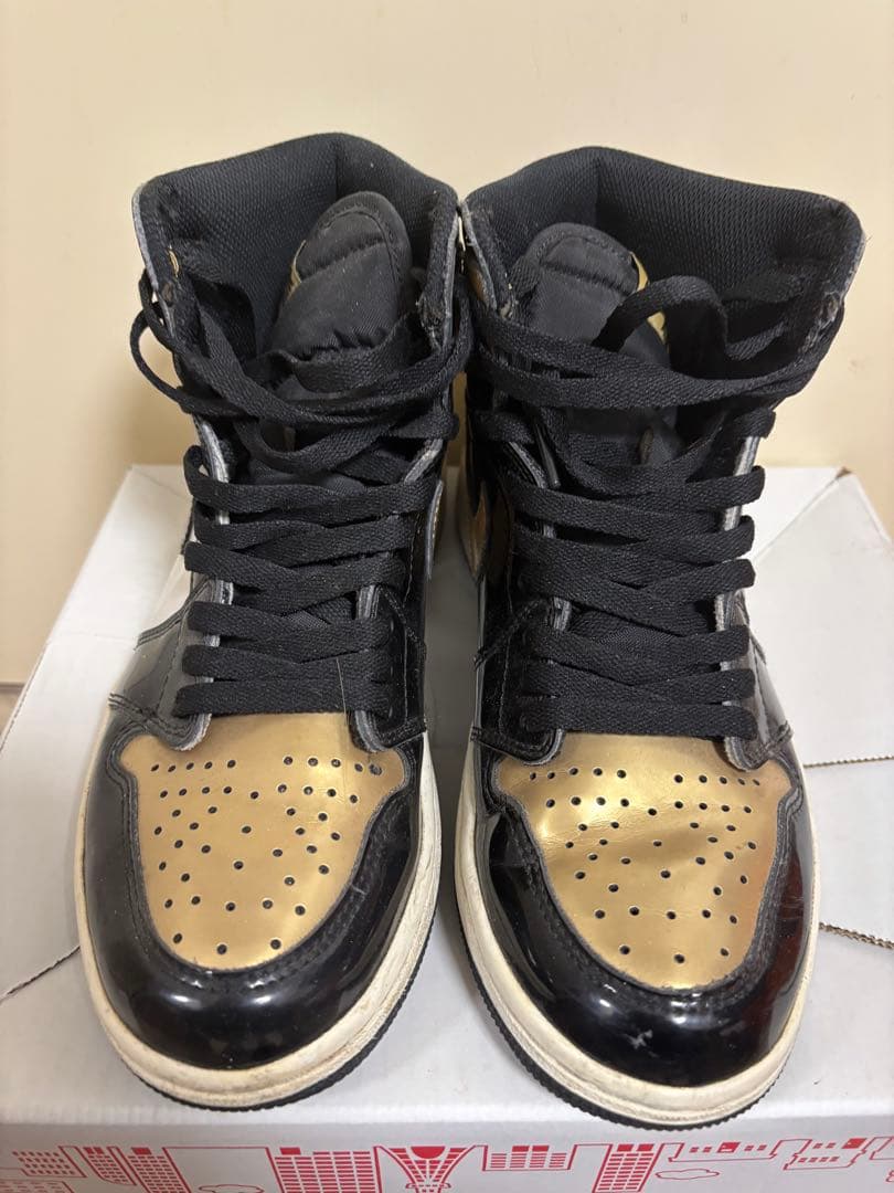 Nike Air Jordan 1 ブラック/ゴールド ハイカット25.5cm