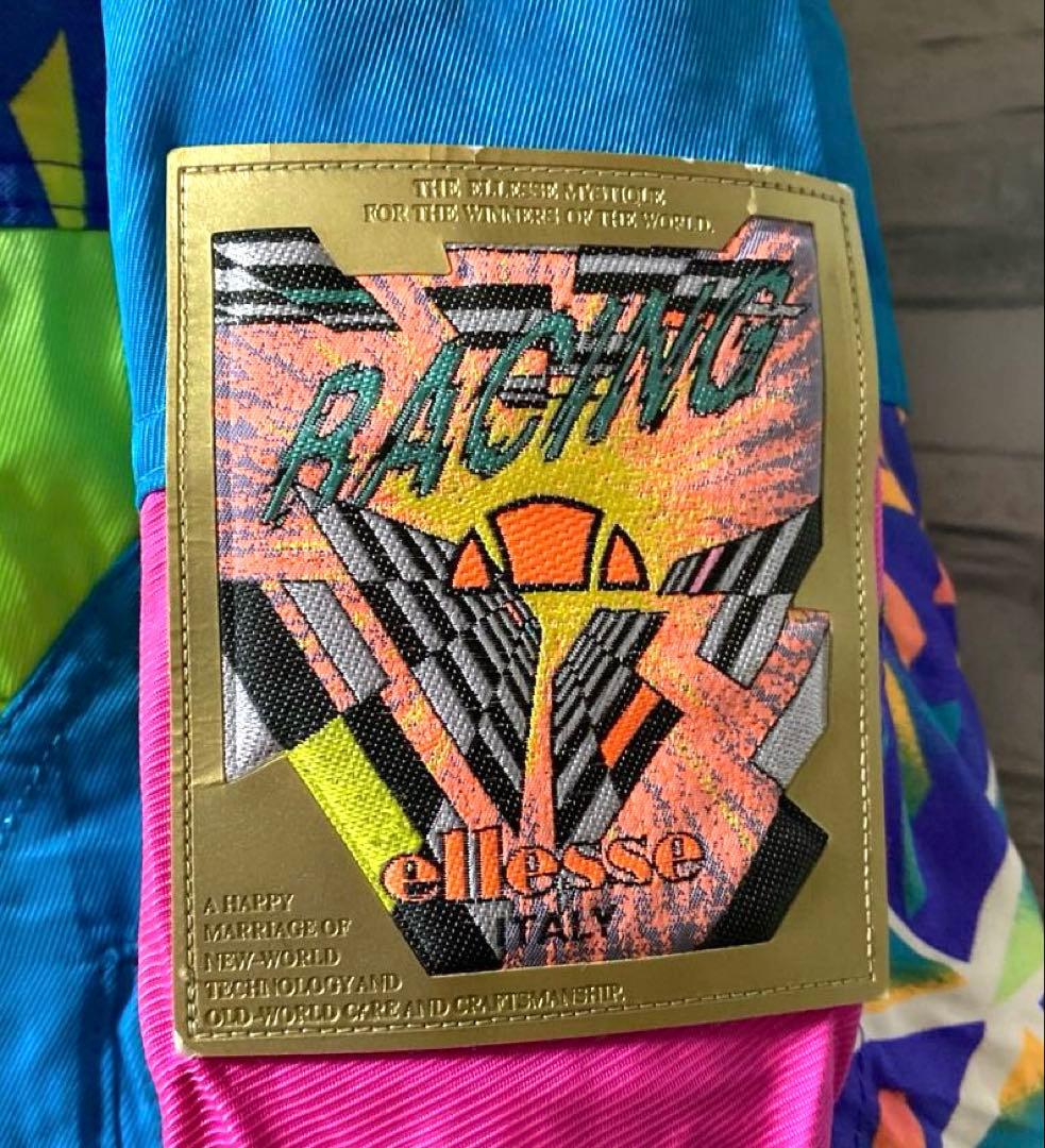 ellesseエレッセ スキーウェア 上下セット 下つなぎ 総柄 ヴィンテージ