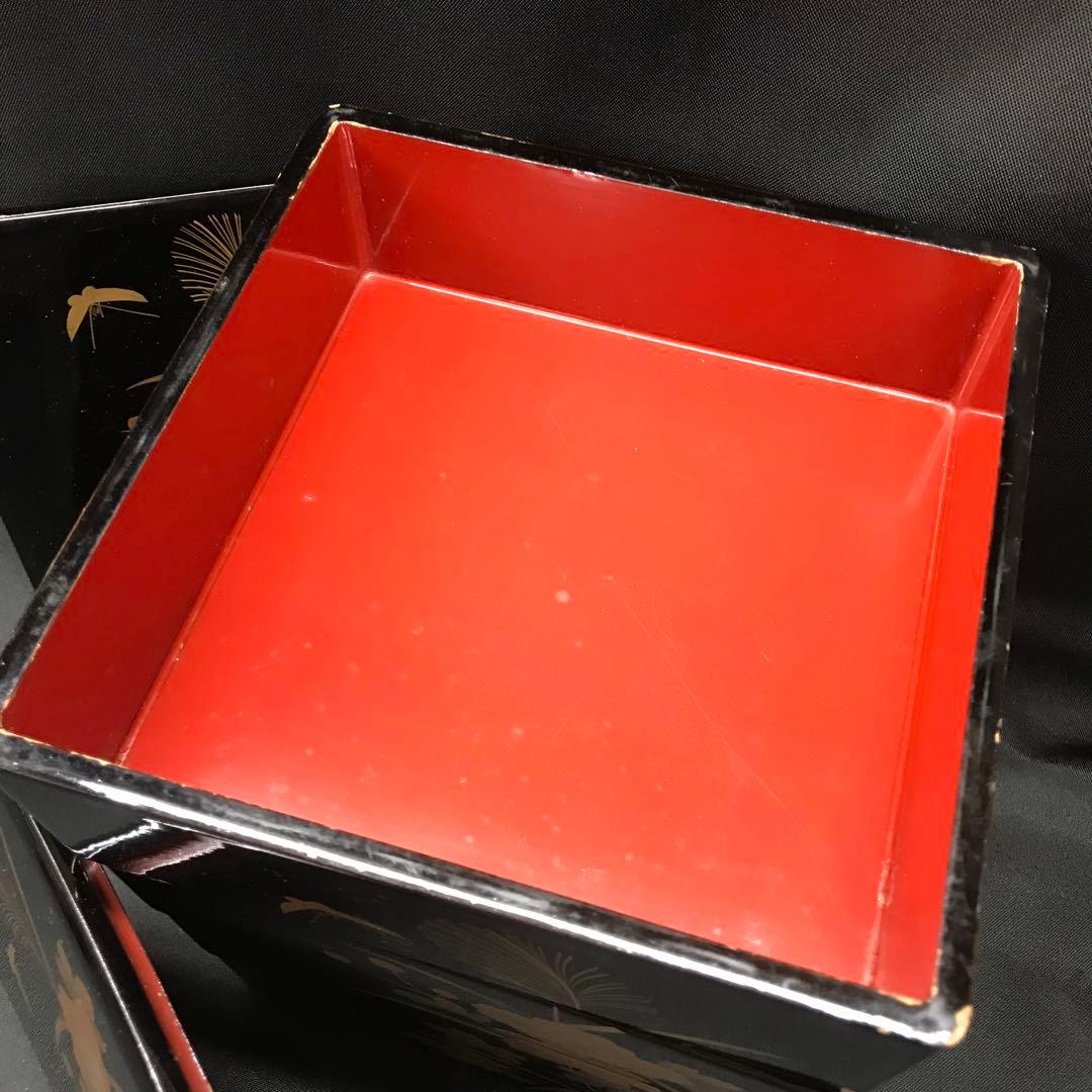 【経年保管】五重　お重　重箱　秋華　記名あり　ダメージあり