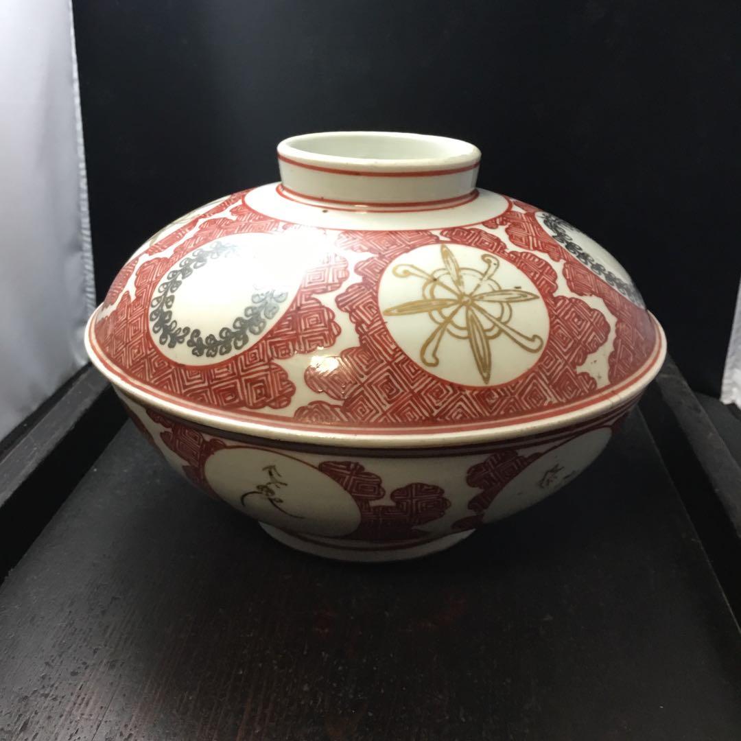 乳白手古九谷　大ぶり鉢　金銀彩(1650年〜1700年代)