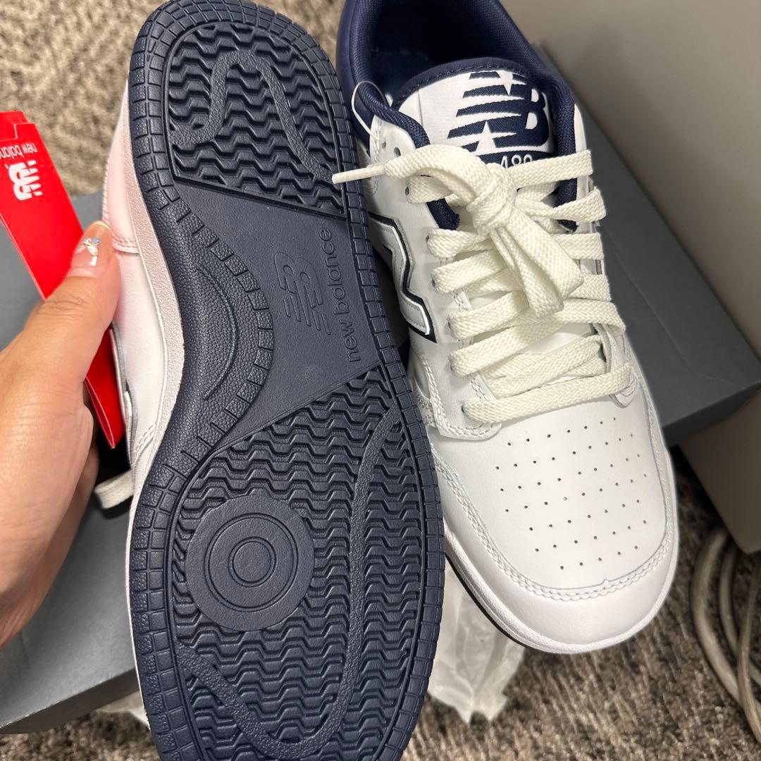 【新品】BB480LWN 25.5cm ホワイト×ネイビー 箱付き