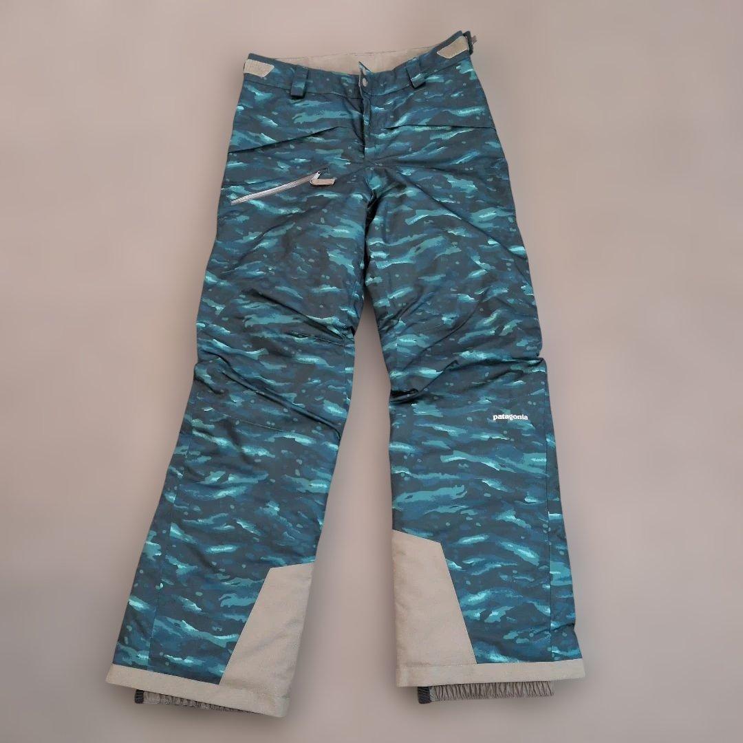 patagonia スノーボードパンツ　キッズボーイズ XL 青系迷彩